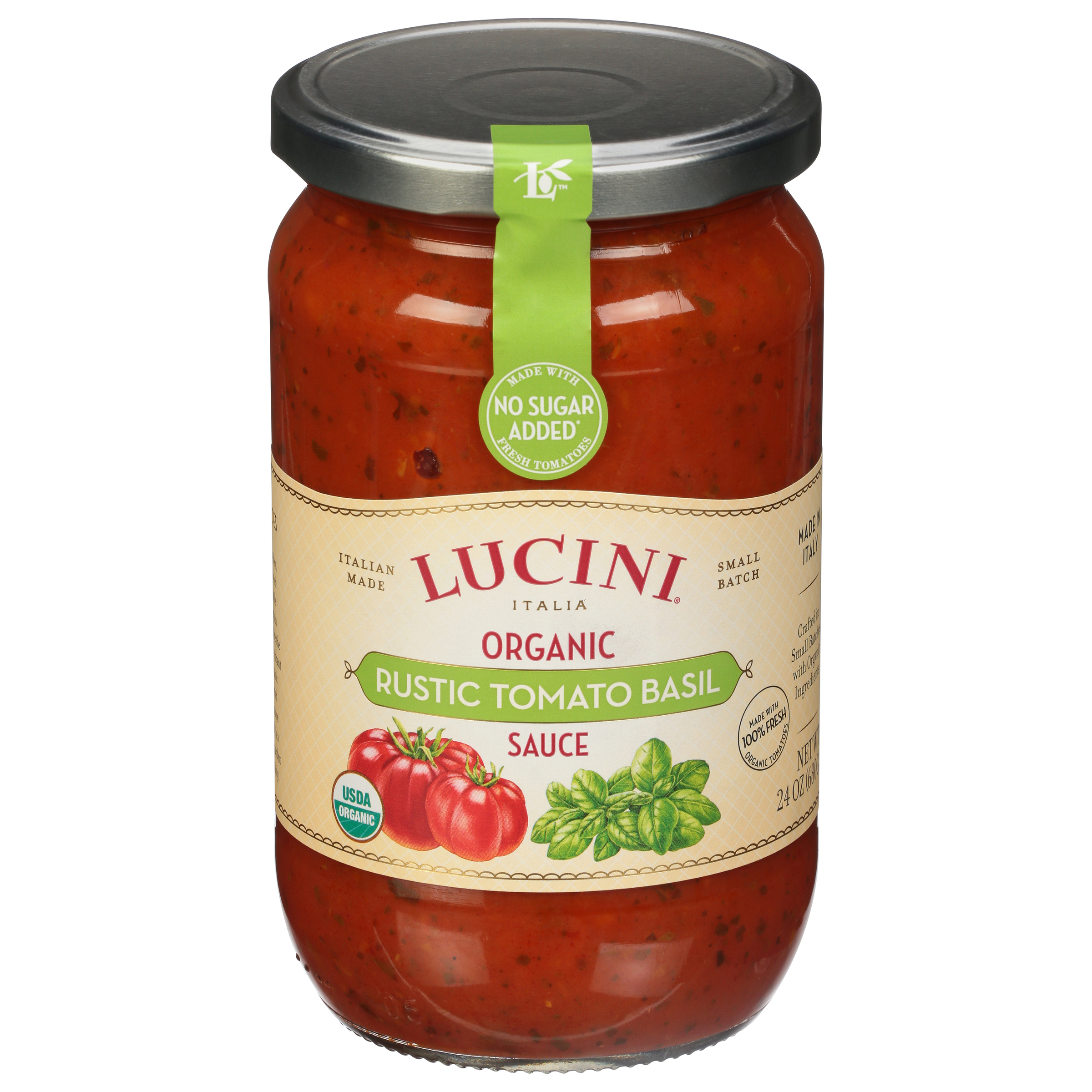 Lucini Italia Organic Rustic Tomato Basil Sauce 25.5 Oz. Jar