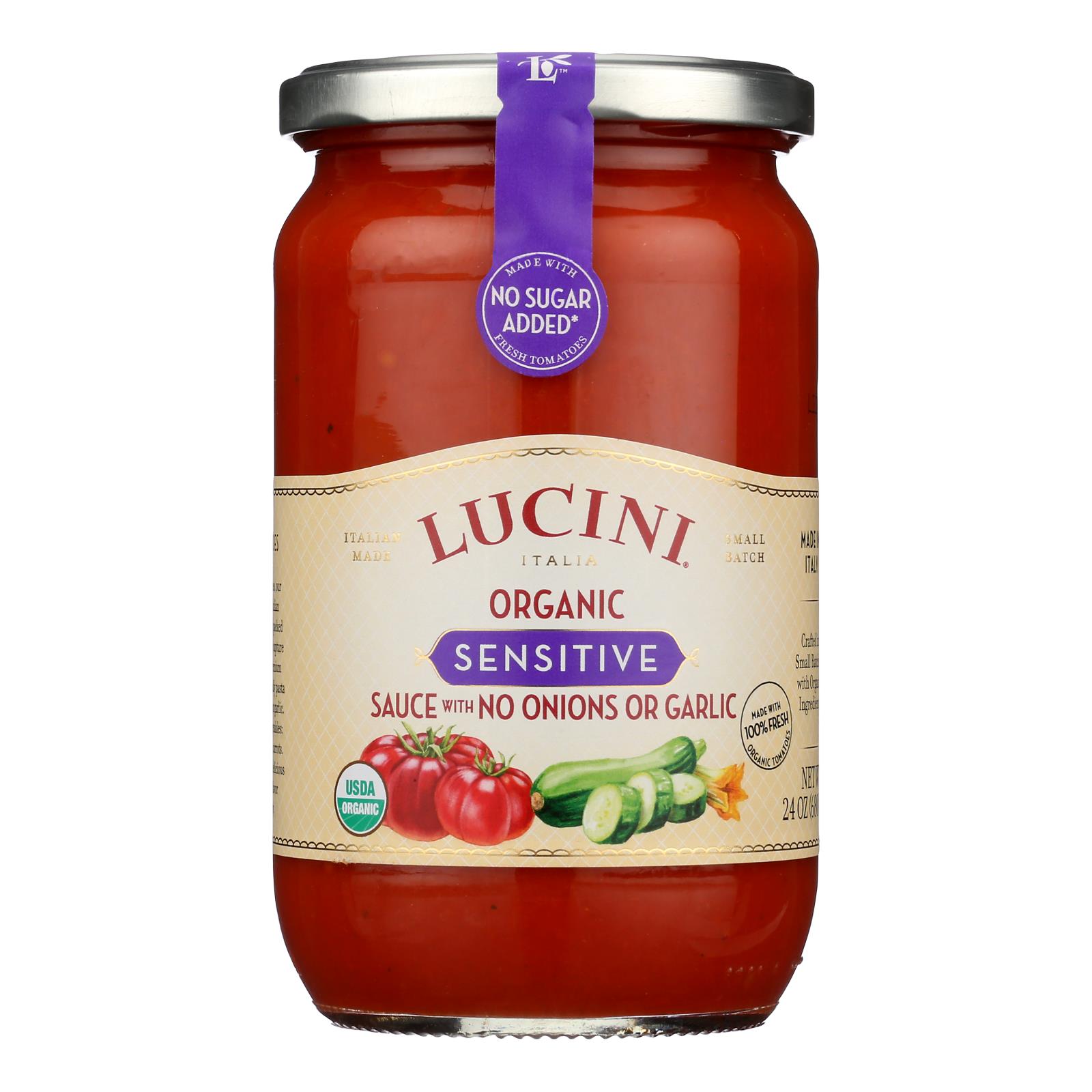 Lucini Italia Sauce, Organic, Sensitive 24 Oz