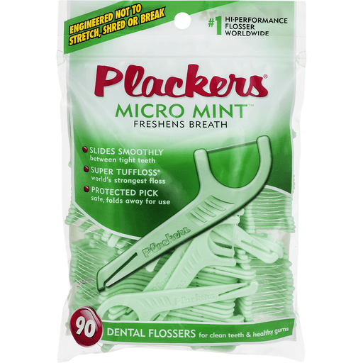 Plackers Mint Dental Flossers - 90ct