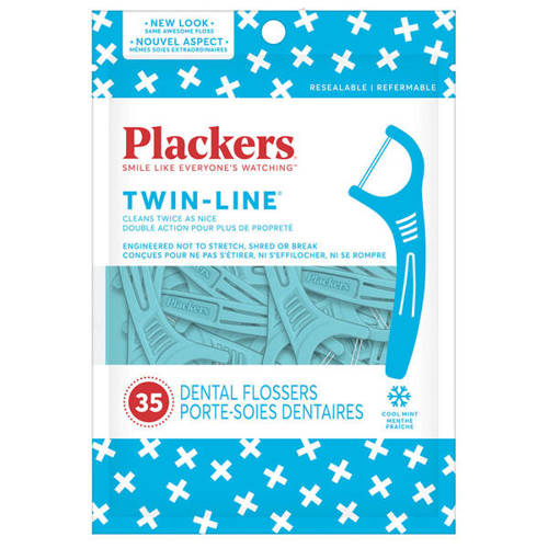 Plackers Twin-Line Dental Flossers 35 Szt.- Nici Dentystyczne