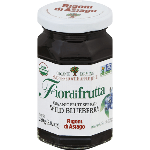 Rigoni di Asiago Fiordifrutta Organic Fruit Spread Wild Blueberry, 8.82 Oz