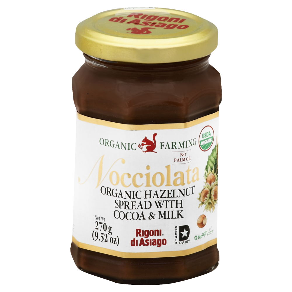 Rigoni di Asiago Organic Hazelnut Spread With Cocoa & Milk, 9.52 Oz
