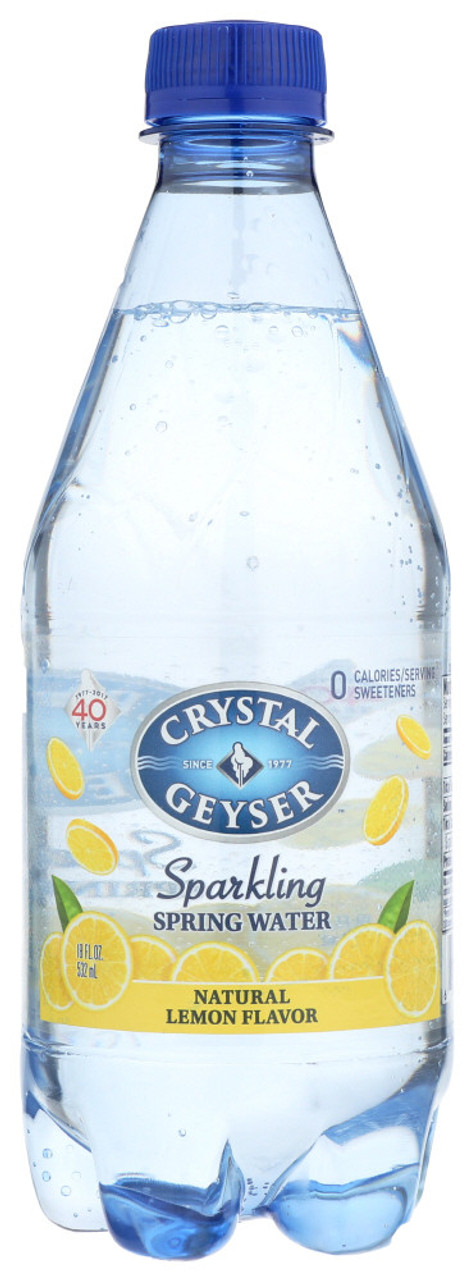 Crystal Geyser Water Mineral Sparkling Lemon Flavored Plastic Bottle