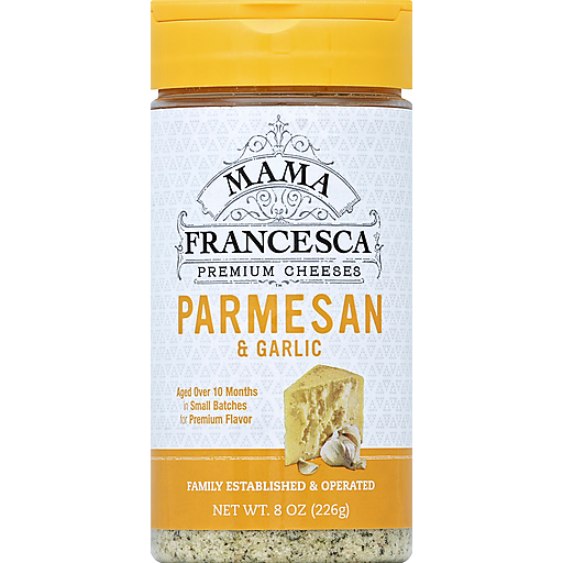Mama Francesca Cheese, Grated, Parmesan & Garlic 8 Oz