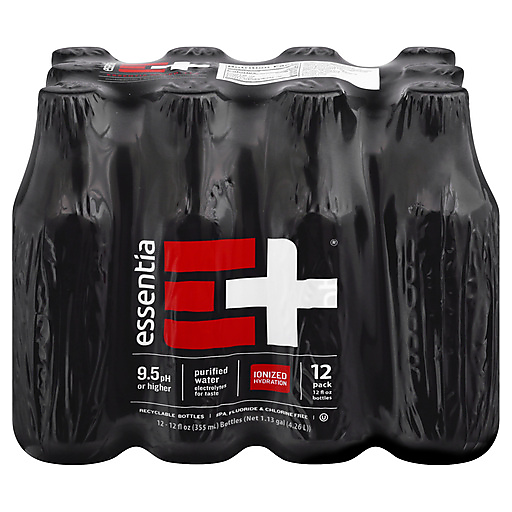 Essentia Ionized Alkaline Bottled Water 24 Oz X 12