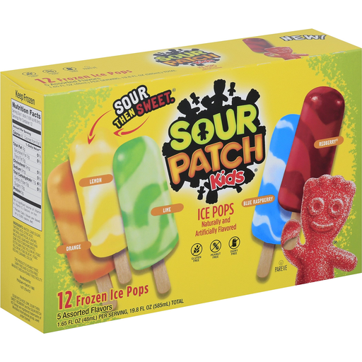 Sour Patch Kids Frozen Ice Pops 12-1.65 Oz. Box