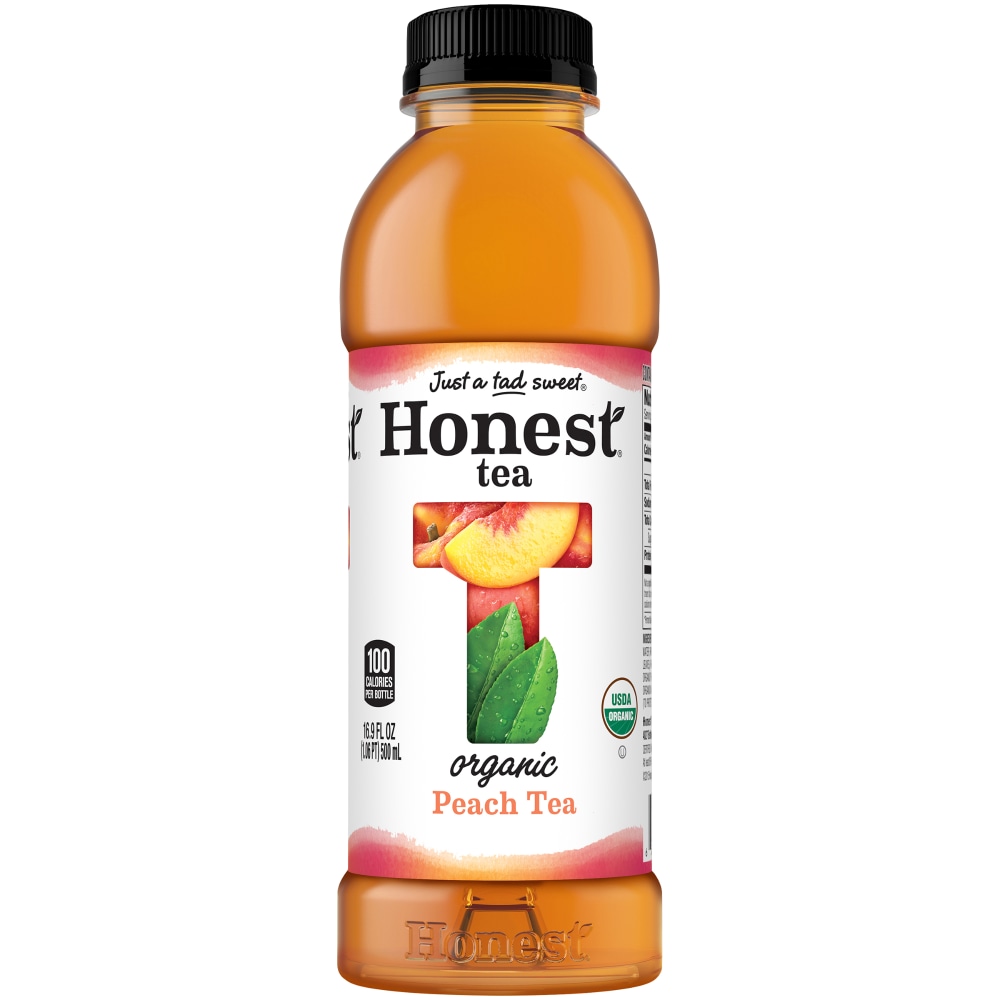 Honest Tea Organic Fair Trade Peach Tea Gluten Free, 16.9 Fl Oz