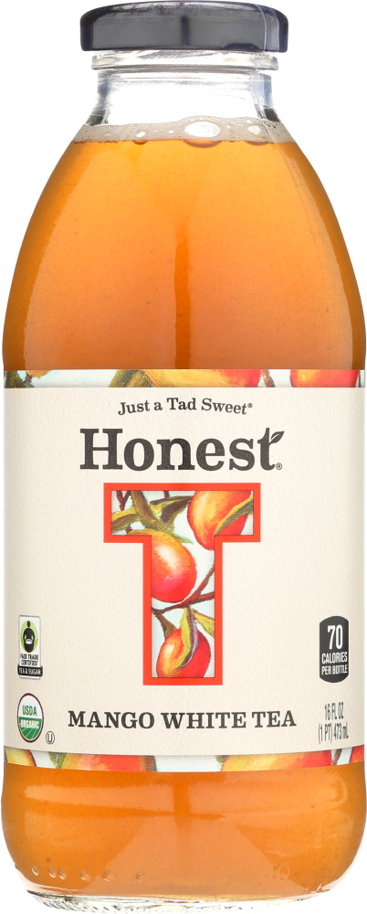 Honest Mango White Tea Glass Bottle, 16 Fl Oz