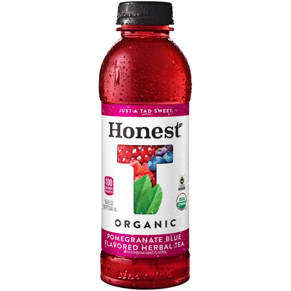 Honest Tea Organic Fair Trade Pomegranate Blue Gluten Free, 16.9 Fl Oz