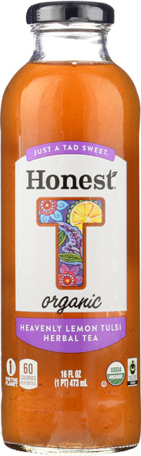 Honest Tea Heavenly Lemon Tulsi Glass Bottle, 16 Fl Oz