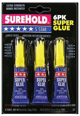 Surehold 5 Star Super Glue 6/Pkg-3g