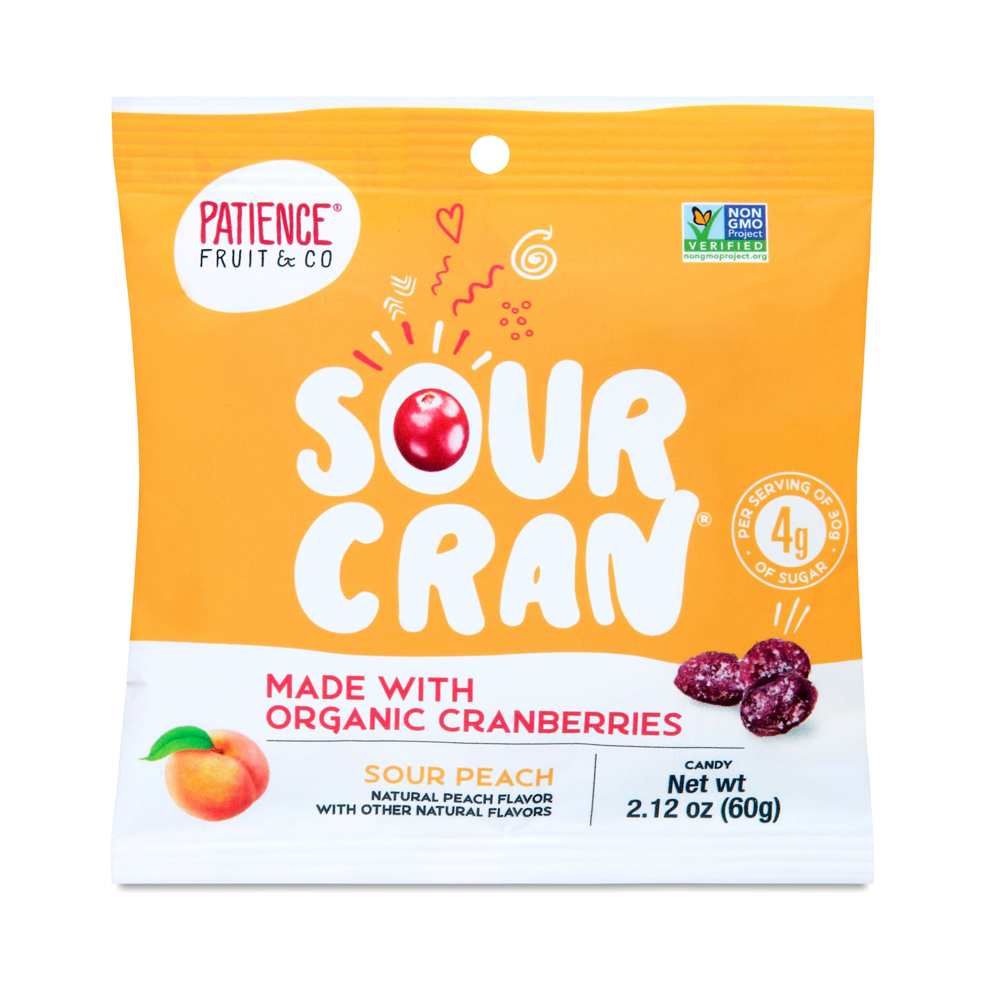 Patience Fruit & Co Candy, Sour Peach 2.12 Oz