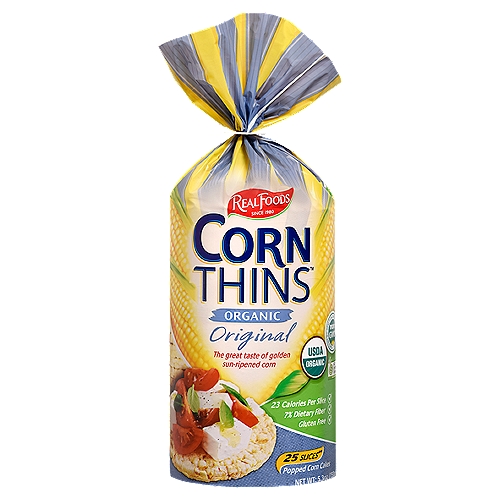 Real Foods Organic Corn Thins Original -- 5.3 Oz