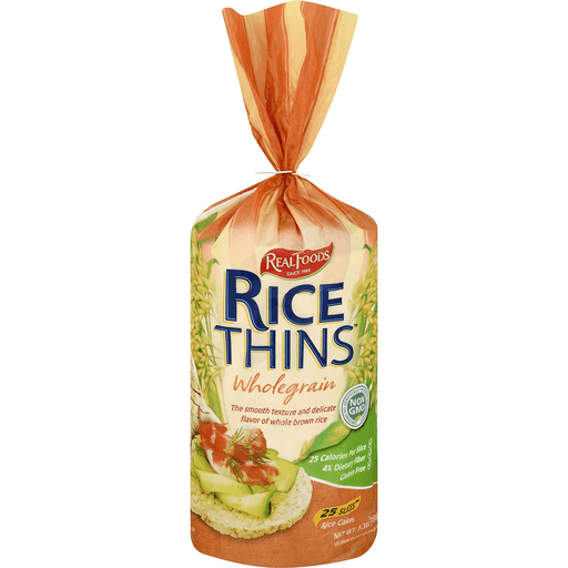 Real Foods Wholegrain Rice Thins - Case Of 6 - 5.3 Oz