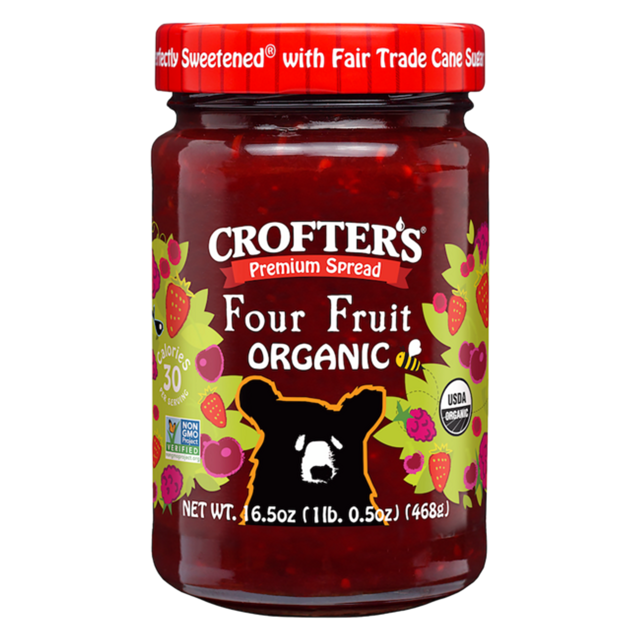 Crofter's Premium Spread Organic - Four Fruit 16.5 Oz Jar