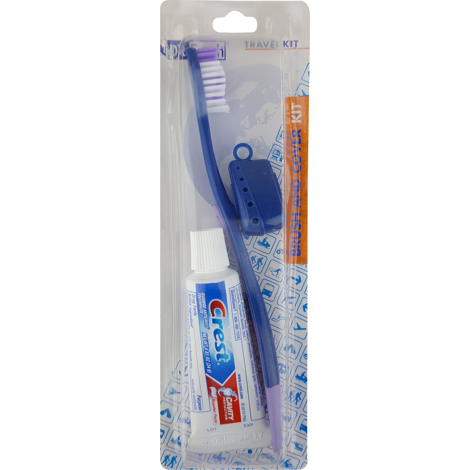 Dr. Fresh Crest Travel Pack Toothbrush/Paste/Cover