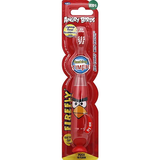 Firefly Toothbrush, Light Up Timer, Kids, Angry Birds, Soft
