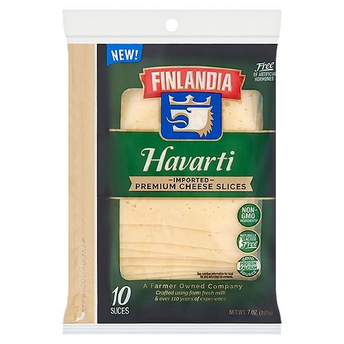 Finlandia Natural Deli Slices Cheese, Imported Havarti