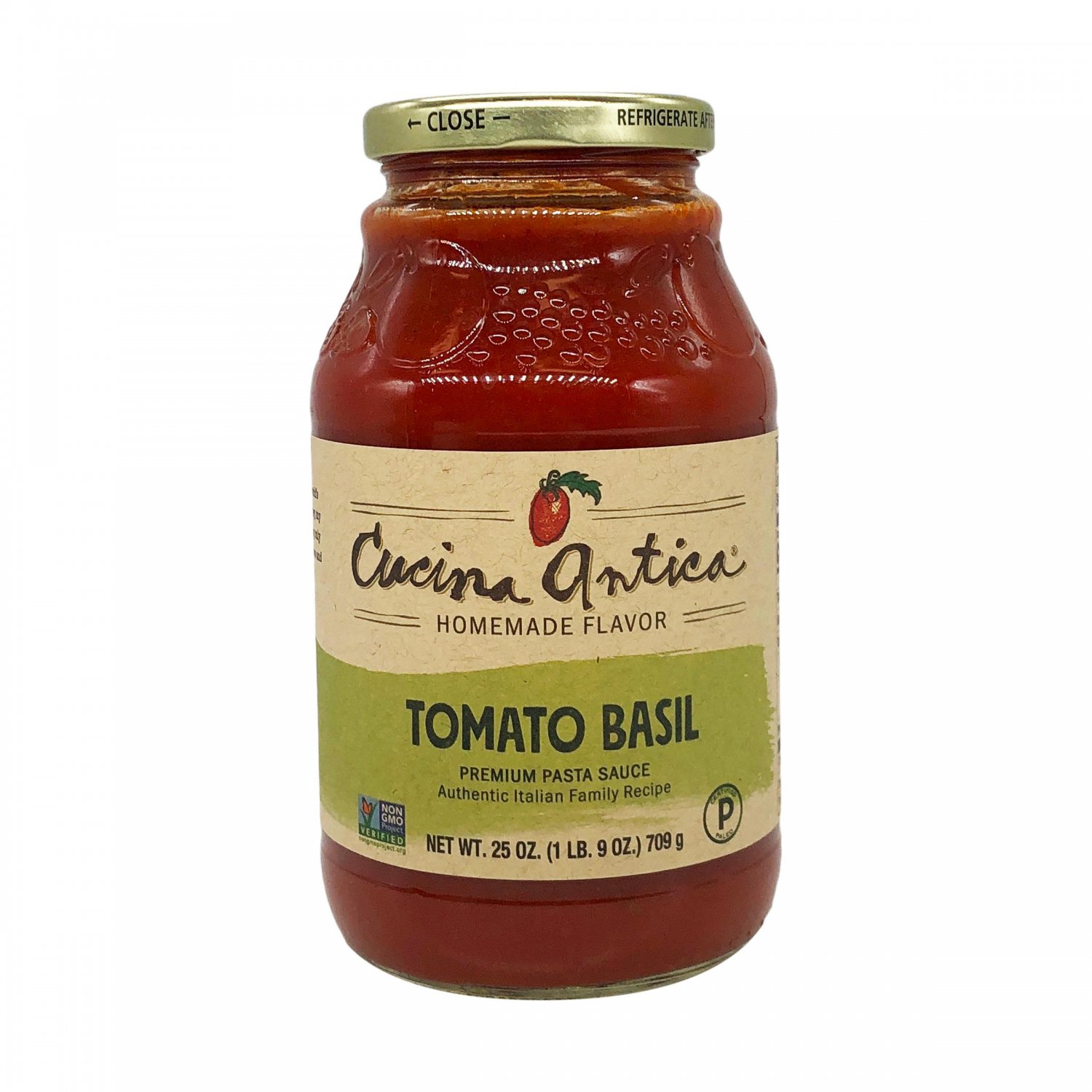 Cucina Antica Pasta Sauce, Premium, Tomato Basil 25 Oz