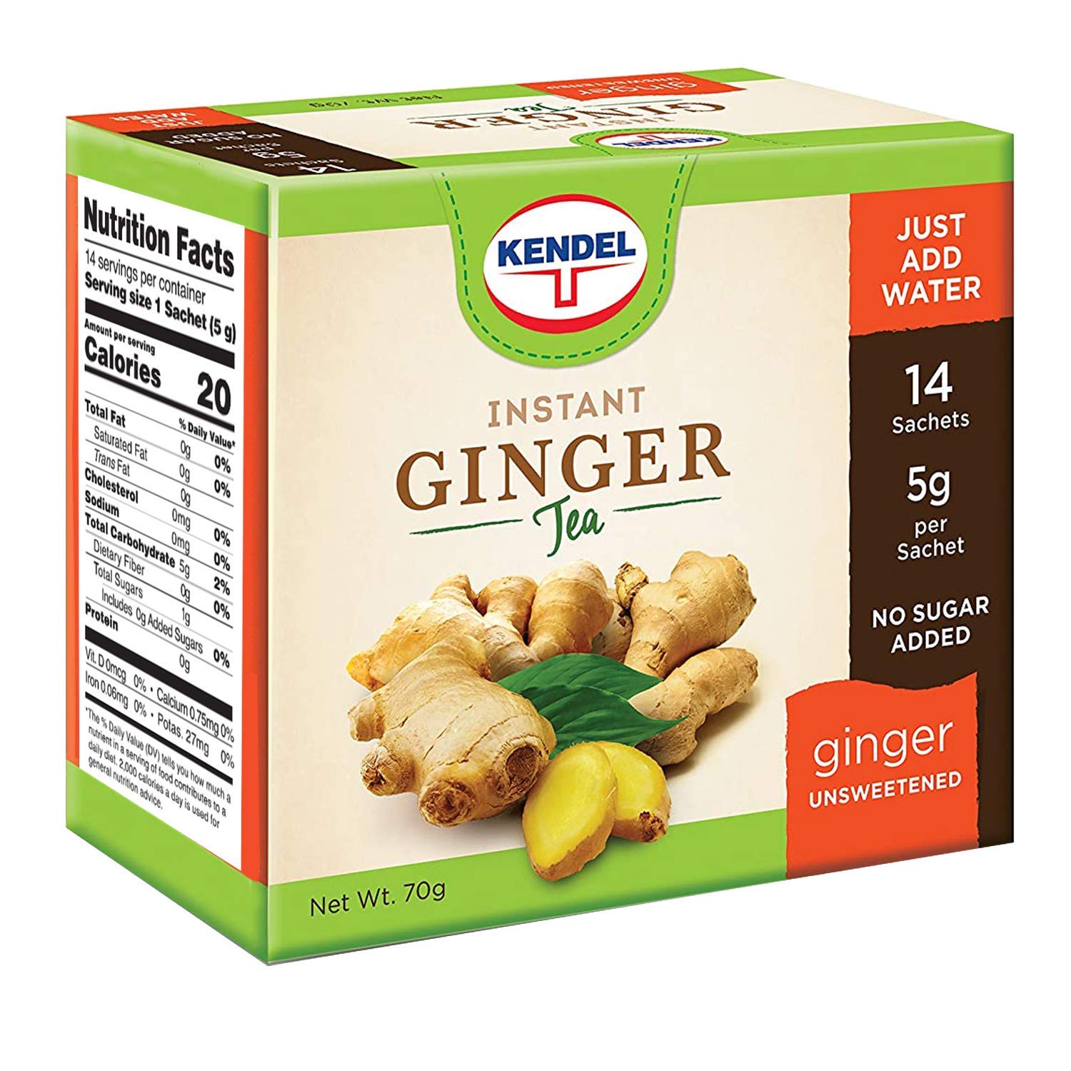 Kendel Instant Ginger No Sugar Tea 70g