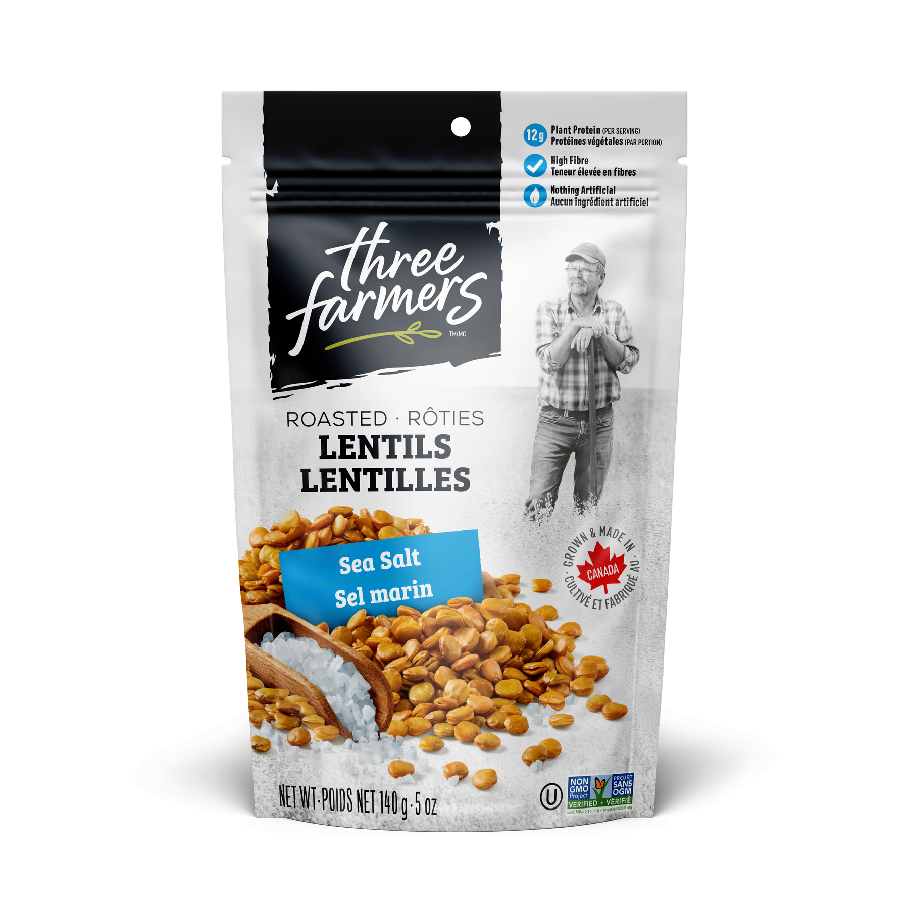 Three Farmers Sea Salt Crunchy Roasted Lentils