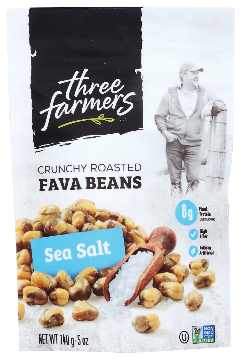 Three Farmers Crunchy Roasted Sea Salt Fava Beans 5 Oz