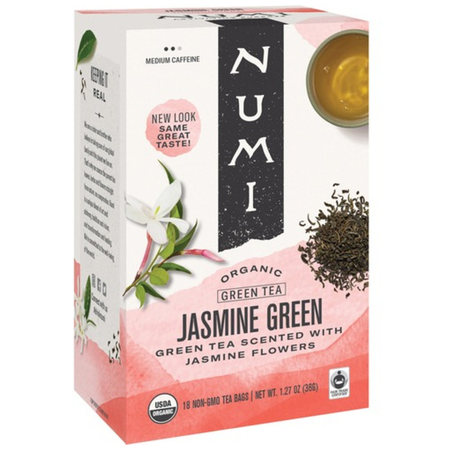 Numi Green Tea, Organic, Jasmine Green, Tea Bags
