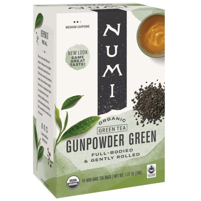 Numi Green Tea, Organic, Gunpowder Green, Tea Bags