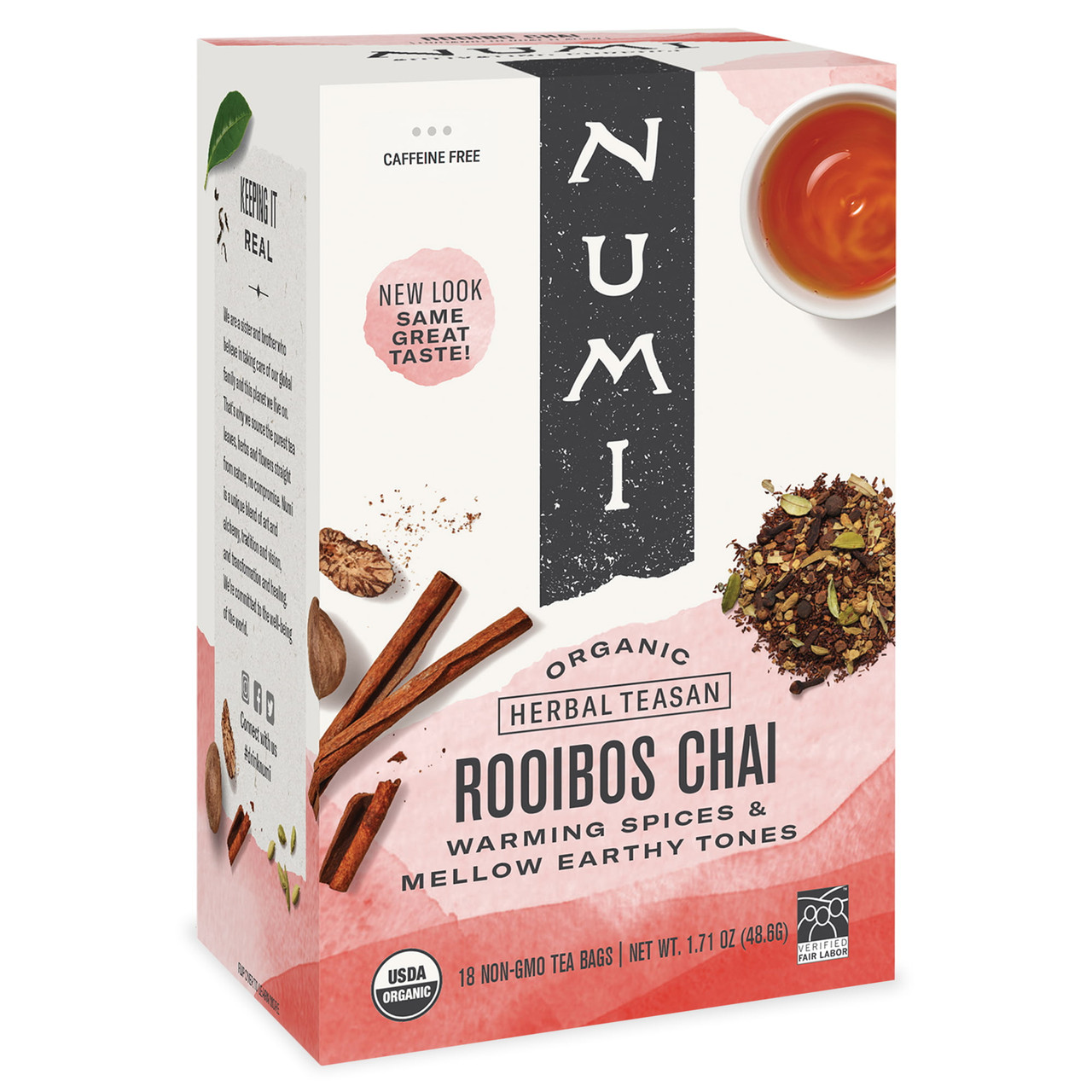 Numi Organic Herbal Rooibos Chai Tea - Case Of 6/18 Bags