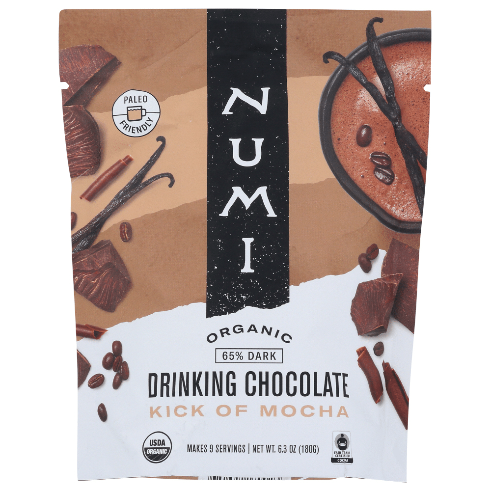 Numi Organic 65% Dark Kick Of Mocha Drinking Chocolate 6.3 Oz