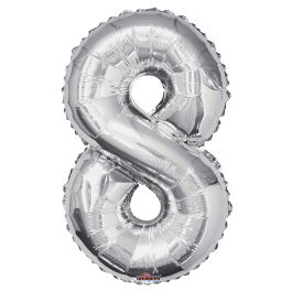 Jumbo Number Balloon - Silver Number 8