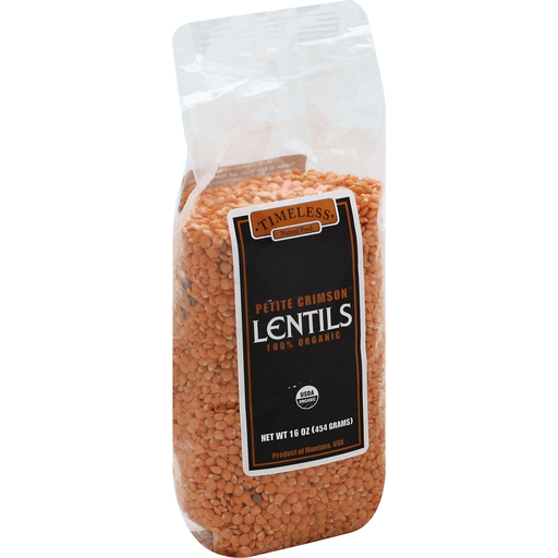 Timeless Natural Foods Organic Lentils Petite Crimson 16 Oz