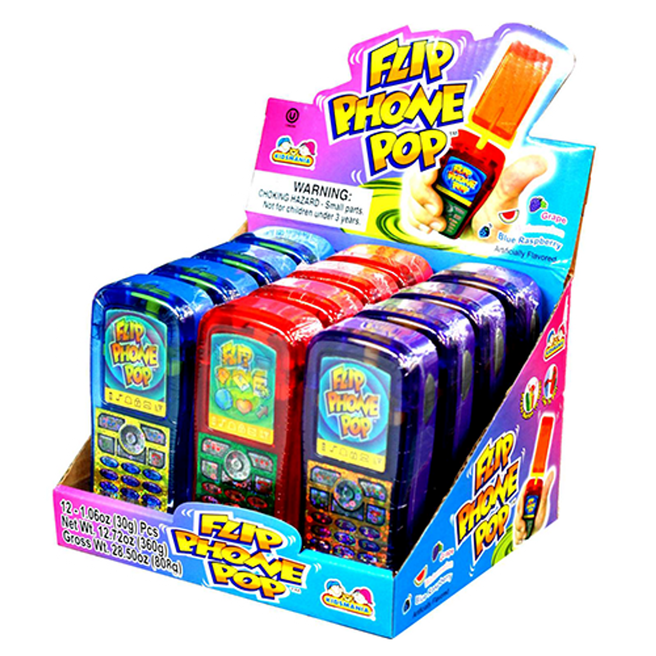 Kidsmania Candy, Flip Phone Pop, Blue Raspberry