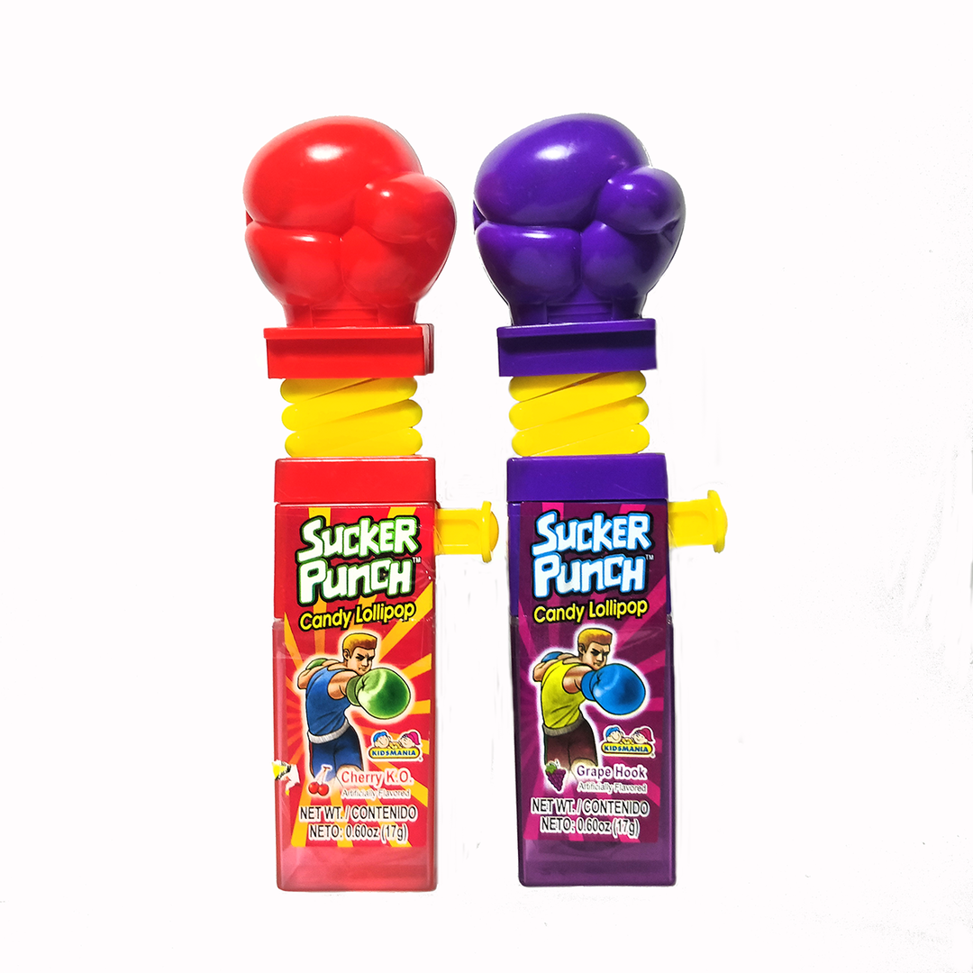 Kidsmania Sucker Punch, Grape Hook Candy Lollipop - 0.6 Oz