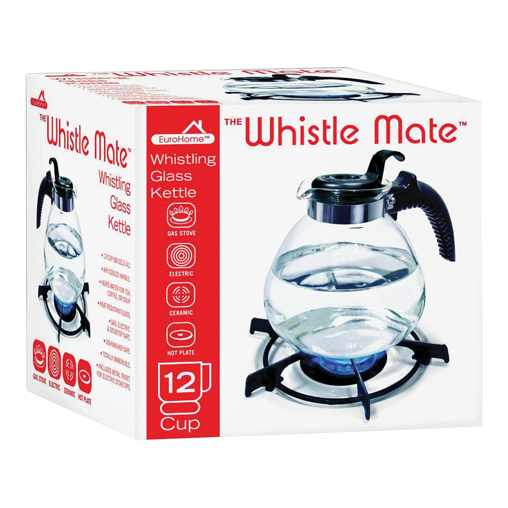 Dura-kleen (usa), Inc. Euro-Ware 401 Whistle Tea Kettle, Glass, 12 Cup
