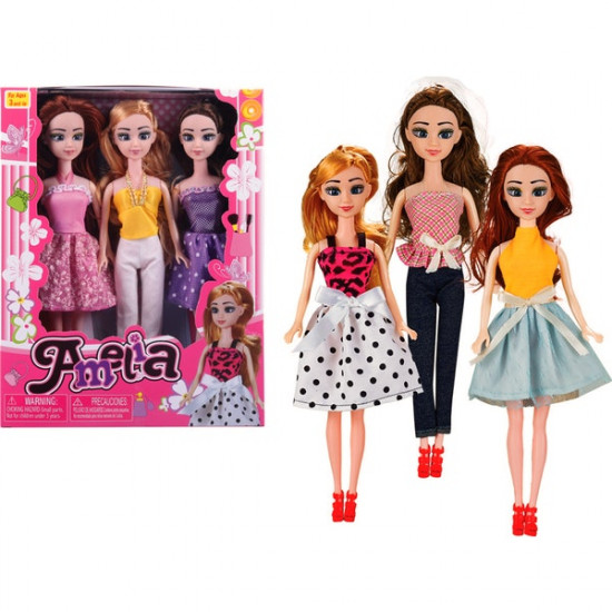 Amelia Doll Trio Light Skin Case Pack 36