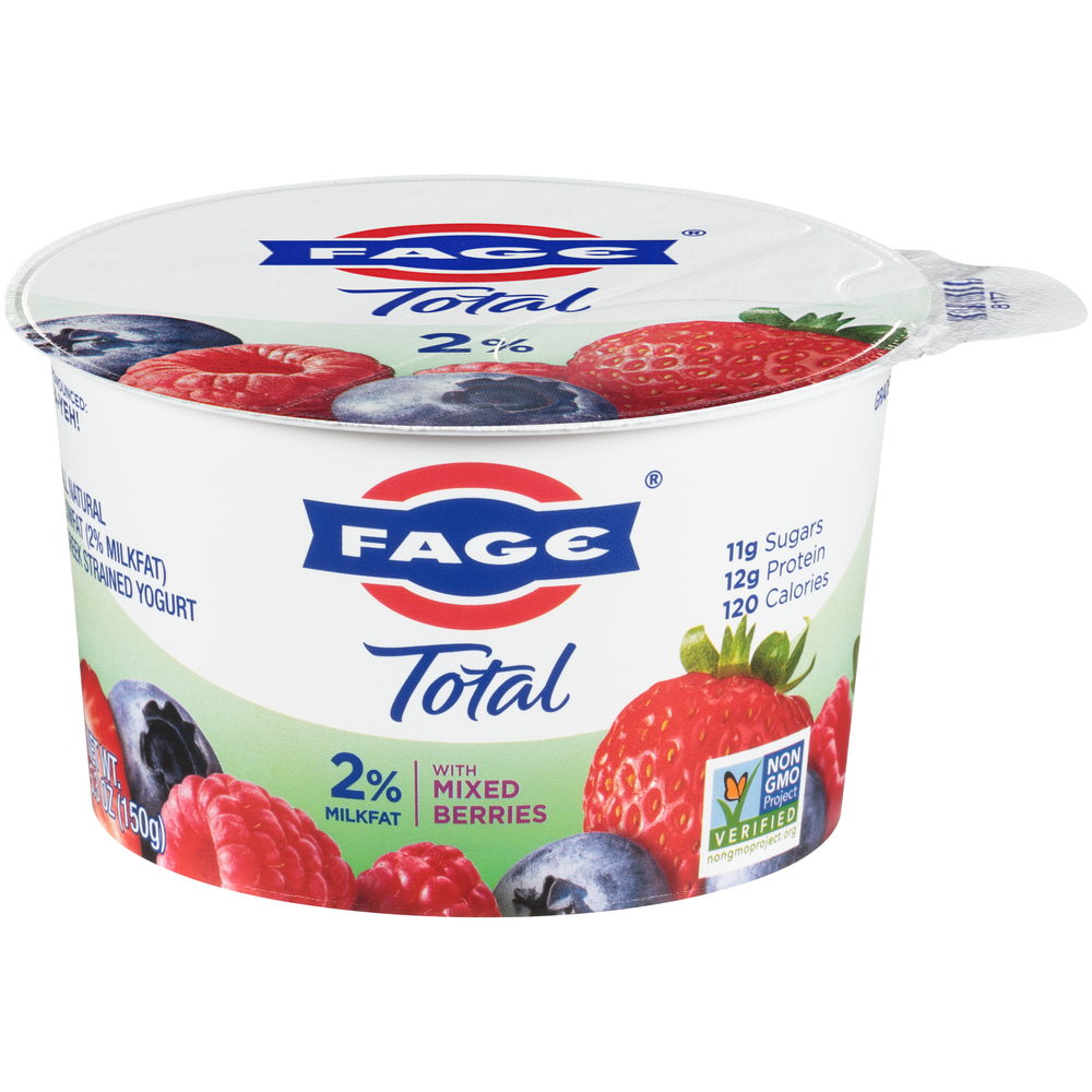 Fage Total Yogurt, Greek, Lowfat, With Mixed Berries, Strained