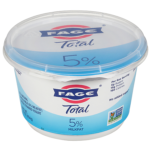 Fage Total Yogurt, Greek, Whole Milk, 5% Milkfat, Strained