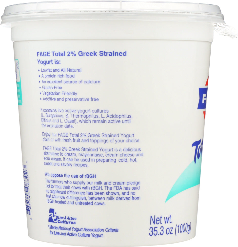 Fage Total Yogurt, Reduced Fat, Strained, Greek