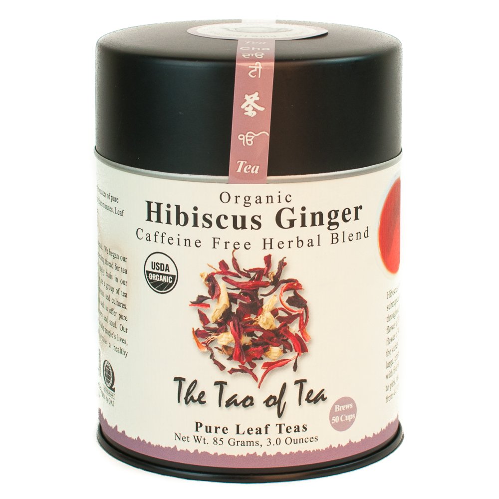 The Tao of Tea Hibiscus Ginger Loose Leaf, 3.0 Ounce Tin To Make 50 Cups