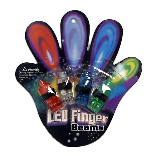Toy Led Finger Beams Asst Clrs-whole