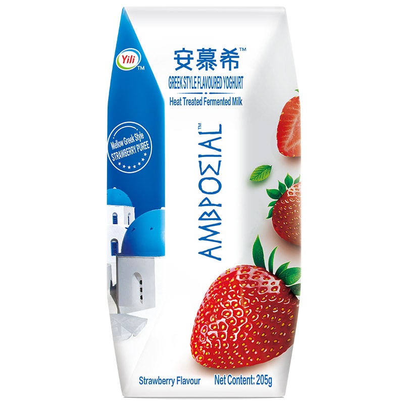 Ambrosial Greek Yoghurt Strawberry Flavour 205g.