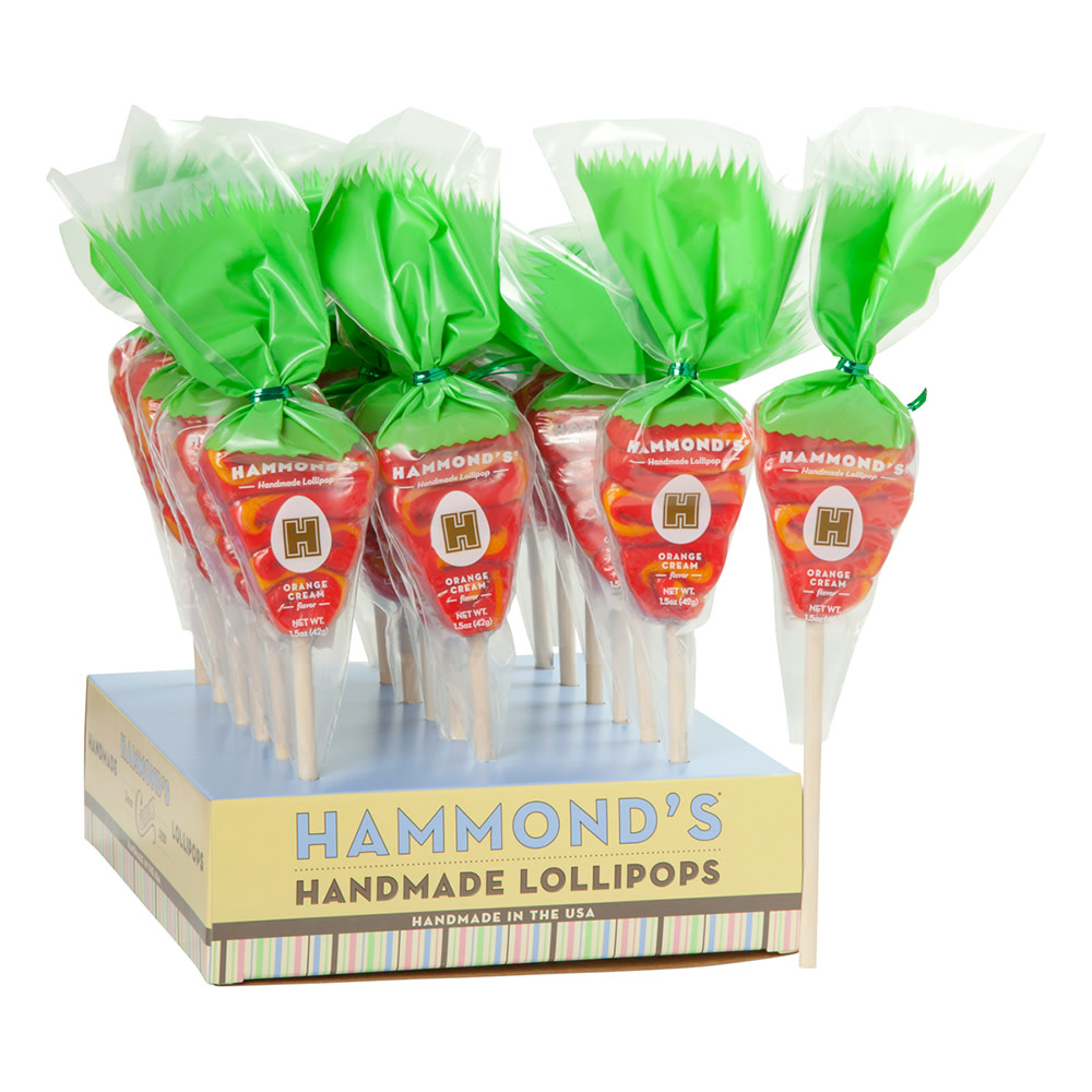 Hammond's Candies Easter Carrot Orange Cream Lollipop