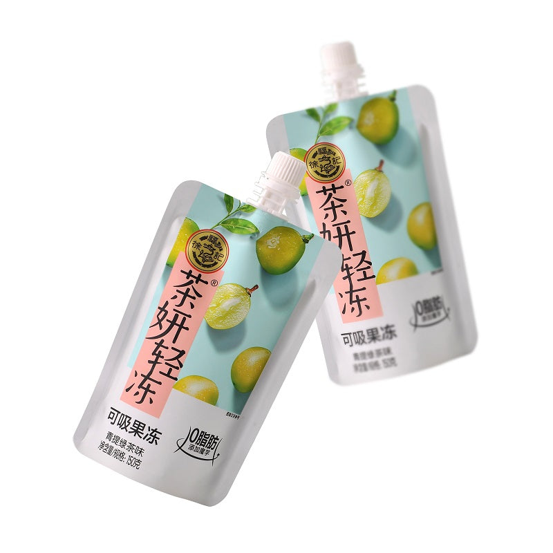 Beauty Corner Self-operated] China Xu Fuji Tea Yan Lightly Smokable Jelly Green Tea Flavor 150g 0 Fat Pudding Jelly Snacks