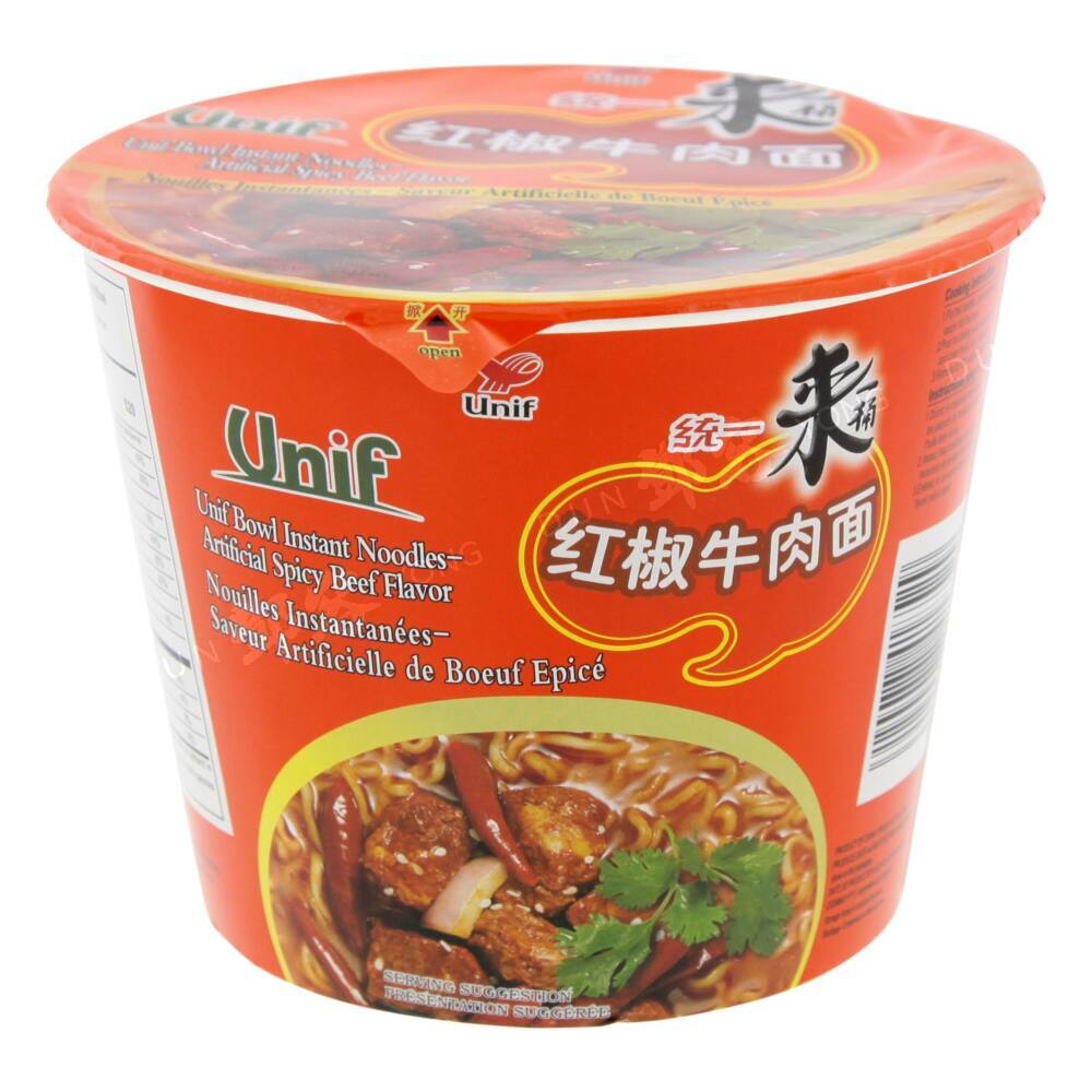 Unif Bowl Instant Noodles - Artificial Spicy Beef Flavour 110g