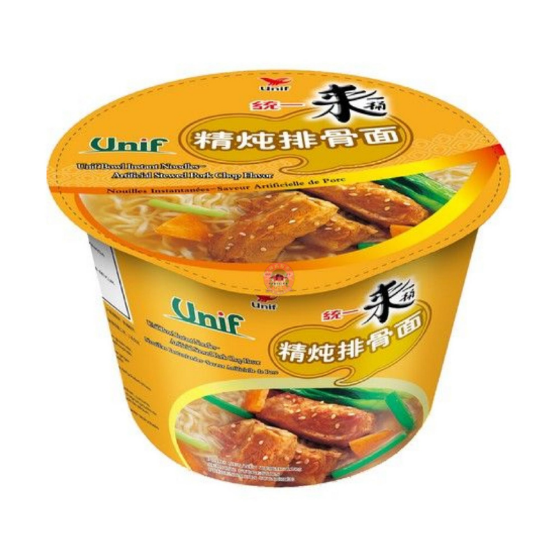 Unif Bowl Instant Noodles Artificial Stewed Pork Chop