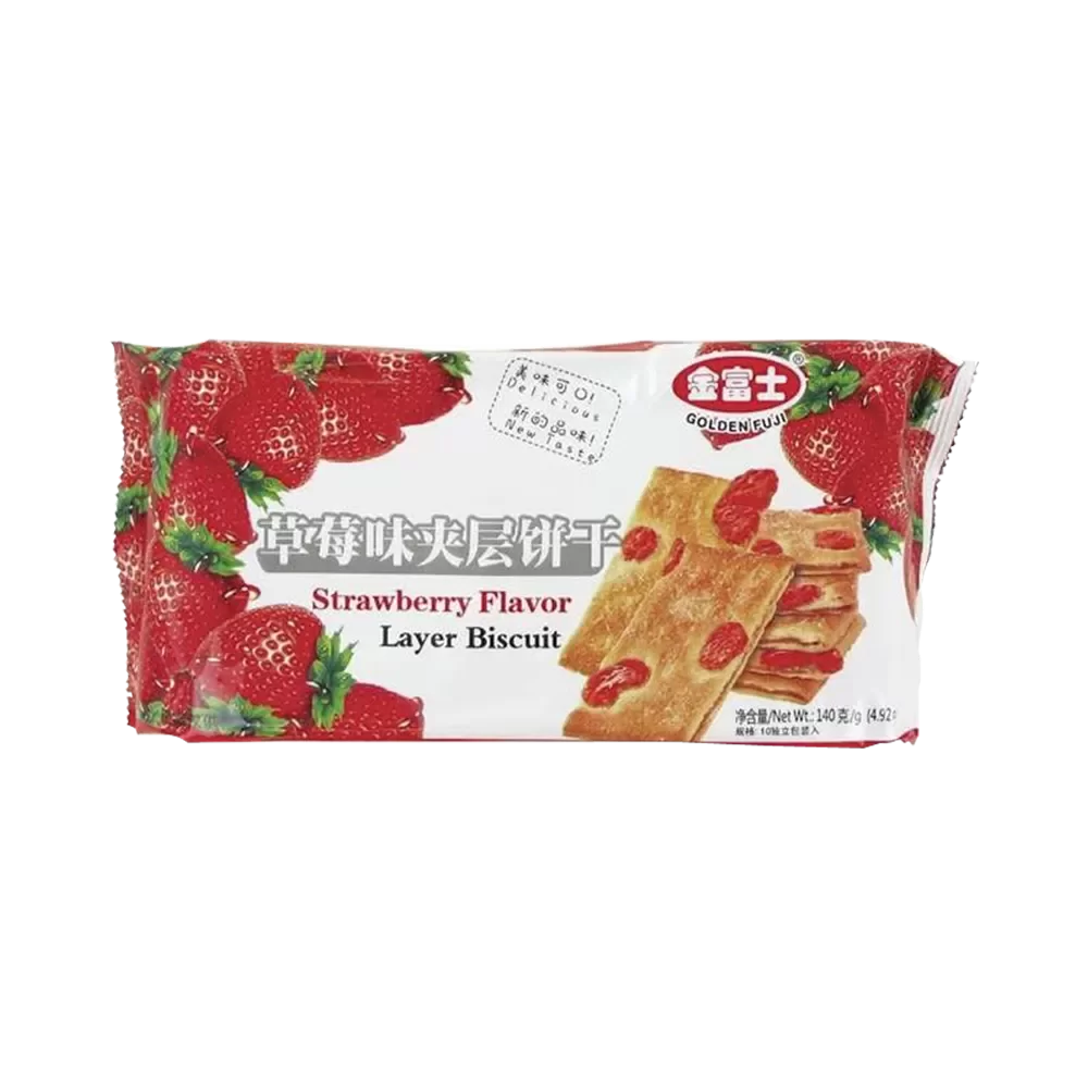 Golden Fuji Strawberry Biscuit - 140 G