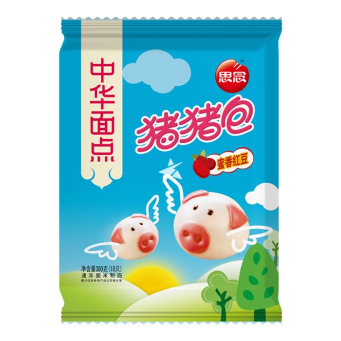 思念 Synear 思念猪猪包蜜香红豆味300g Red Bean Bun Piggy Shape