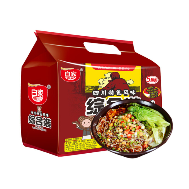 Baijia Instant Vermicelli 5 Packs Assorted Flavour 538g