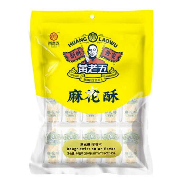 Huang Laowu Dough Twist Onion Flavour 160g